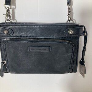 Womens Frye‎ Michelle Crossbody Purse Black Vintage Look Leather